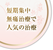 短期集中　無痛治療で人気の治療